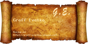 Greff Evetke névjegykártya